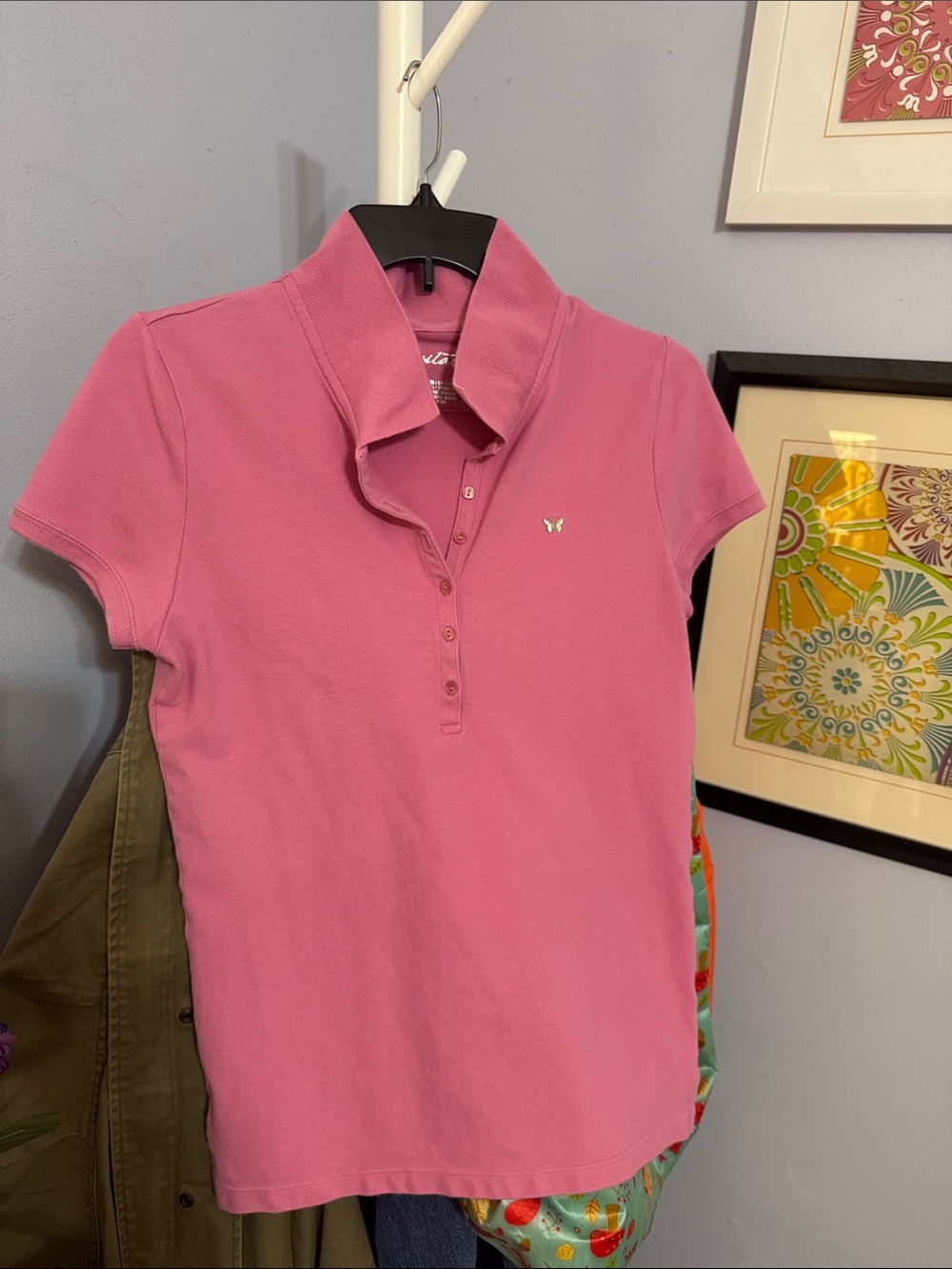 Aeropostale Women's Pink Short-Sleeve Polo